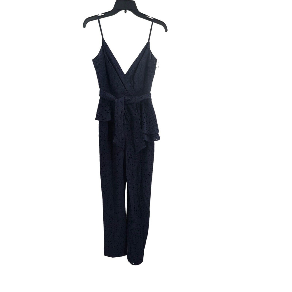 Yumi Kim Jumpsuit Navy Eyelet Peplum Sleeveless Romantic Summer‎ Boho Small New